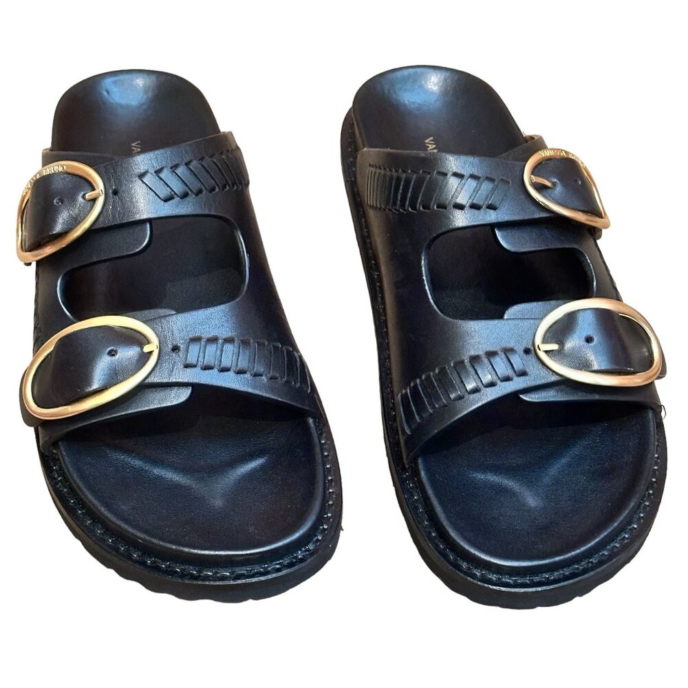Vanessa Bruno Fussbett Sandals, Black, Size 39
